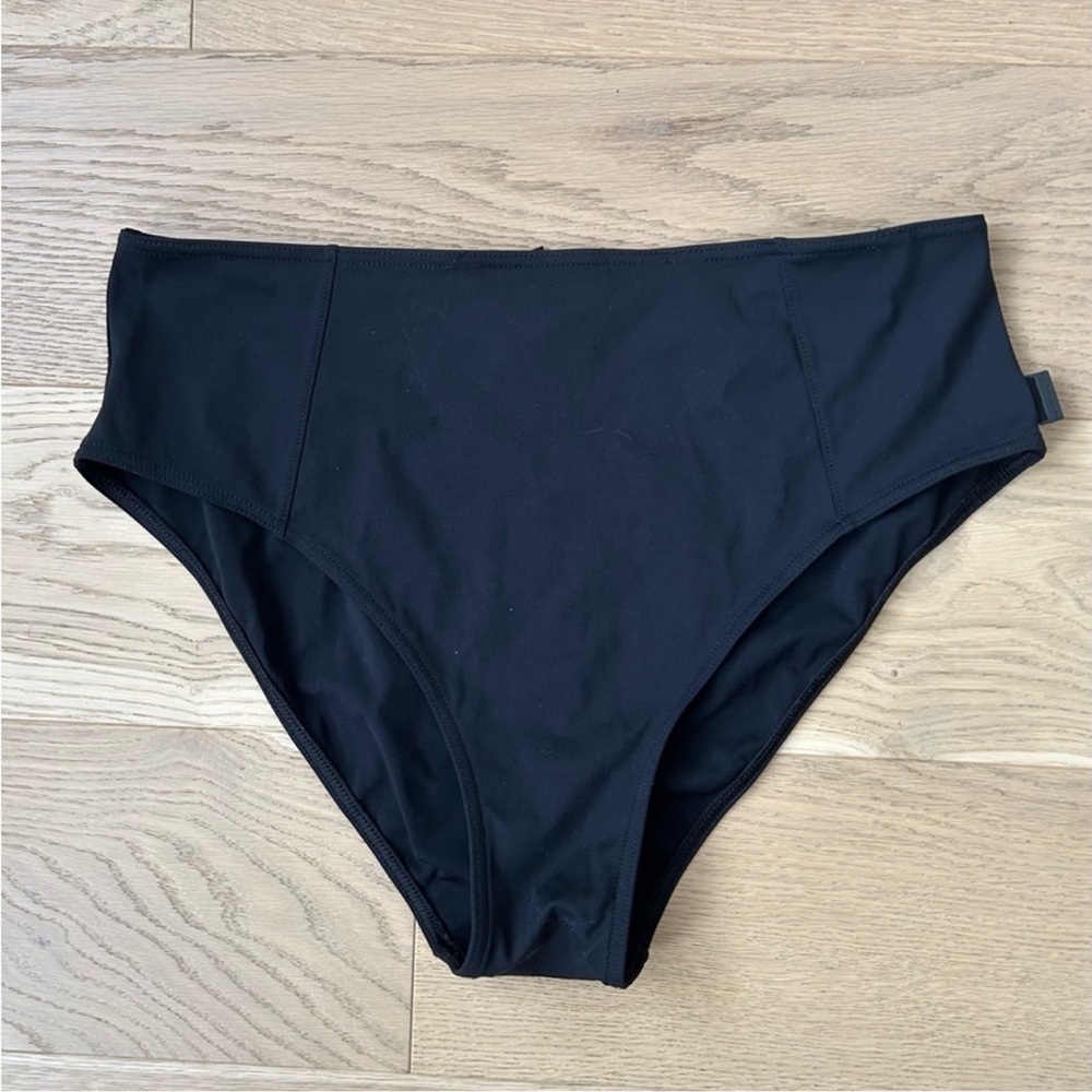 BLACK FULL COVERAGE BIKINI BOTTOM SWIMSUIT - 14
